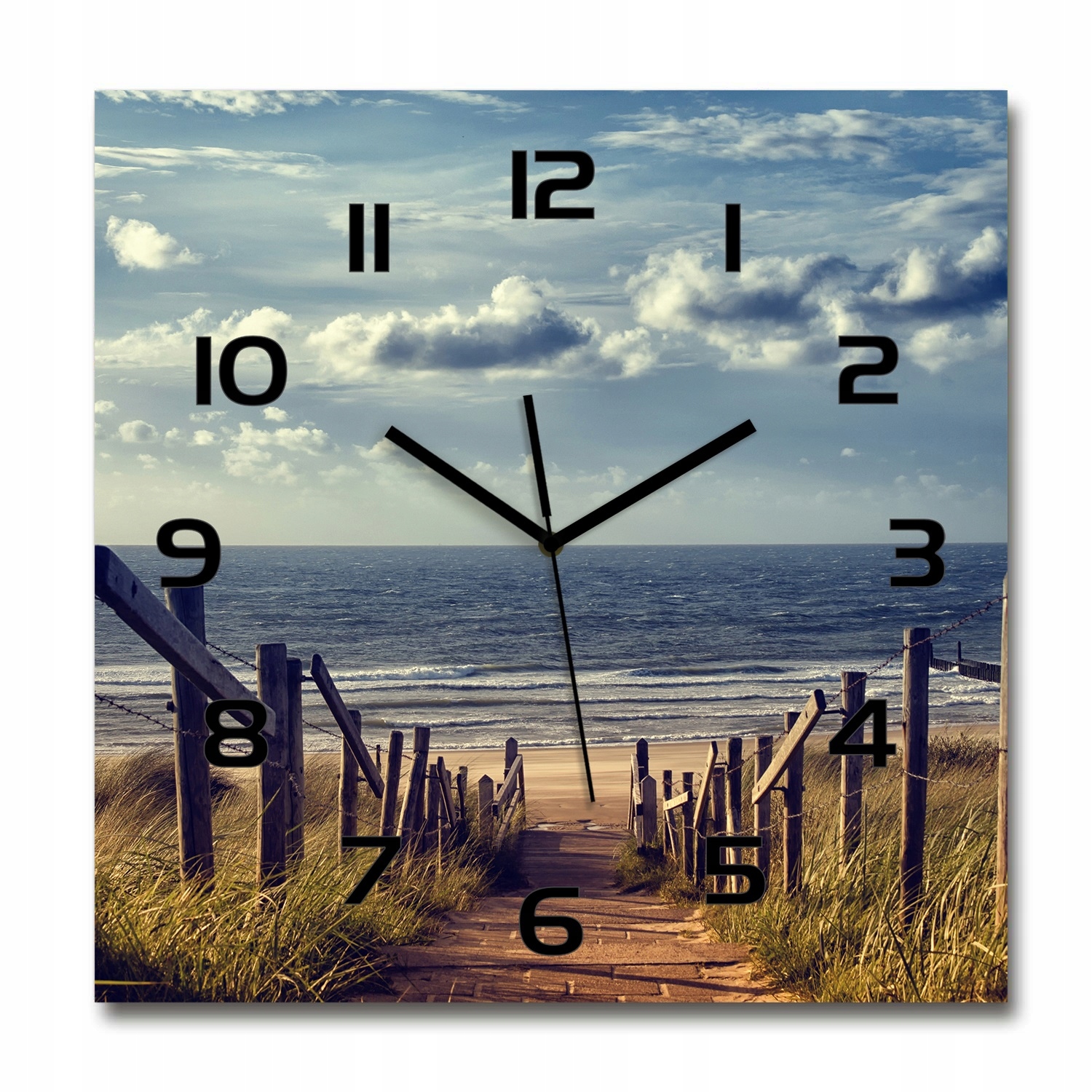 

Duży szklany zegar ścienny Ścieżka na plażę 60x60