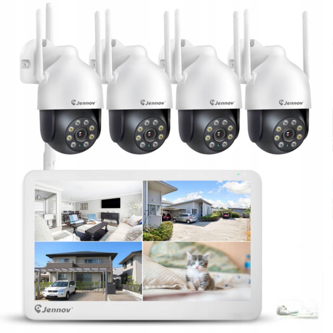 Venkovní Kamery Ip Jennov JK7059 Bezdrátový Monitoring 4PACK Obrazovka