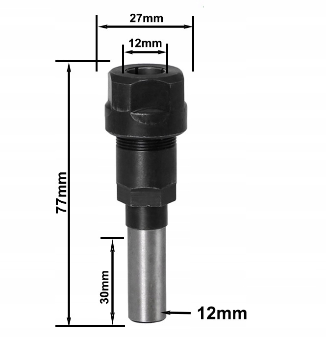Przedlużka frezu wrzeciona frezarki 12 mm