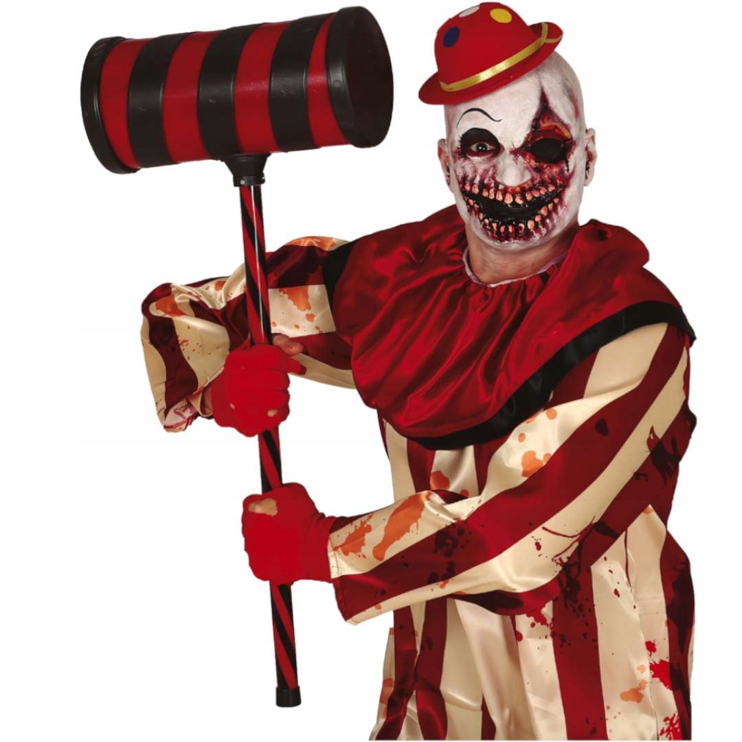 MŁOT klaun SZALENIEC spirale HALLOWEEN duży 79 cm