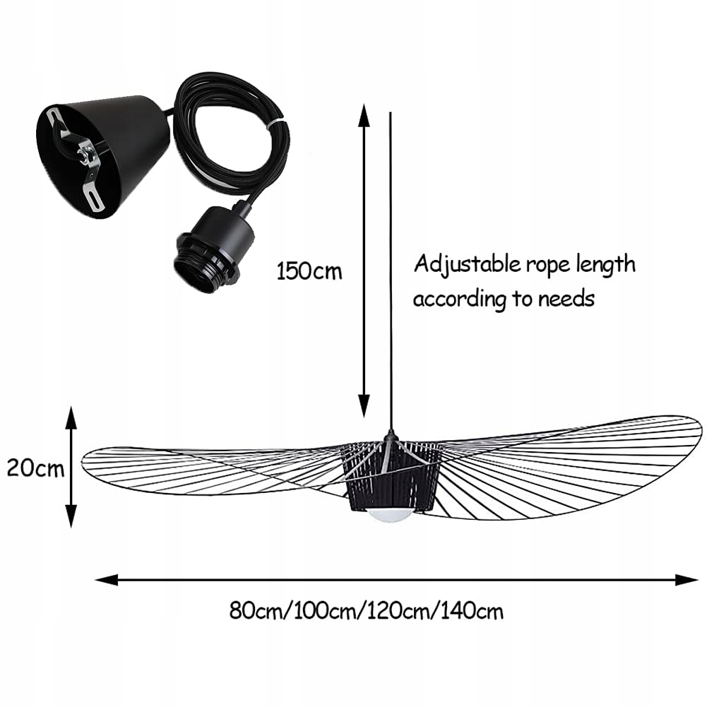 Lampa Wisząca Vertigo 120cm Czarna E27 do Salonu Sypialni — miniatura 7