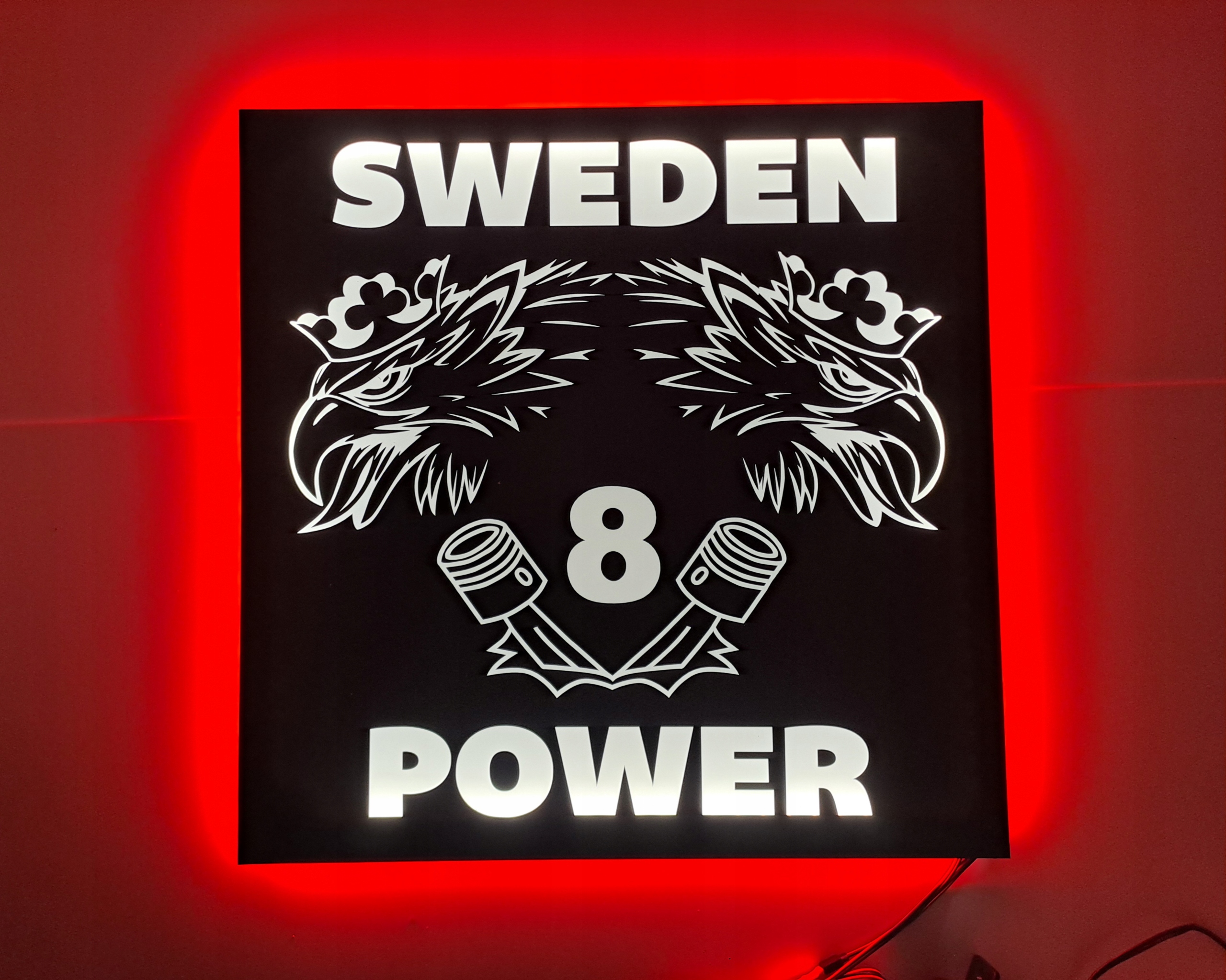 Led tabuľa Sweden Power nad posteľ s podsvietením kabíny Tir Lkw