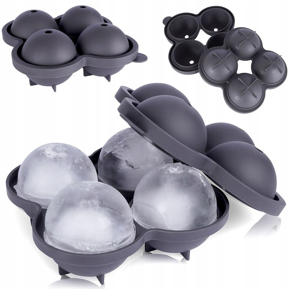 SILIKONOWA FORMA do lodu XXL DUŻE KOSTKI KULE SET