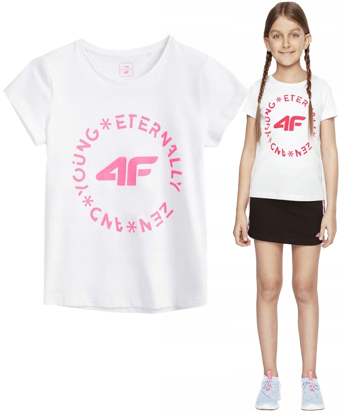 

T-shirt Dziewczęcy 4F Koszulka Bawałniana JTSD005A
