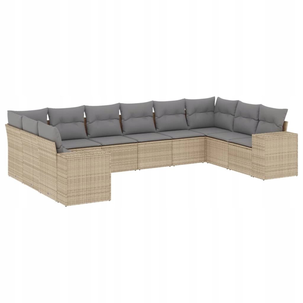 Set zahradního nábytku VidaXL plast vidaXL béžový 10 el.