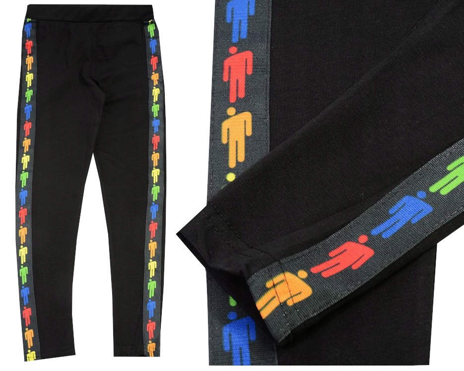 

Getry Legginsy Czarne Kolorowy Lampas 128 H004F