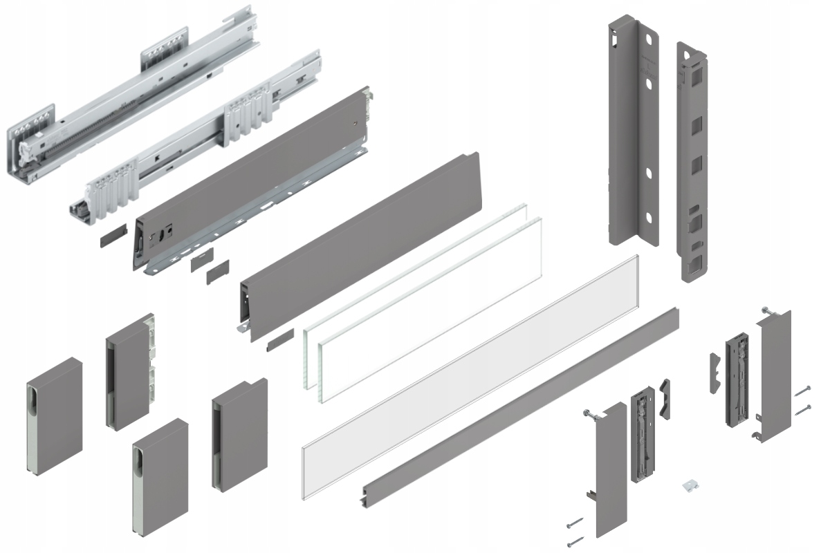 Blum Zásuvka Merivobox 450 Vysoká E vnútorná šedá 40 kg