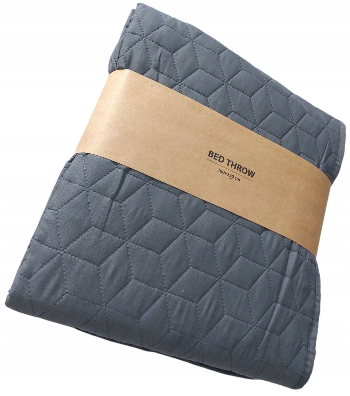 Oboustranná Přikrývka Na Postel Lůžko Šedá Potah 160x220 cm