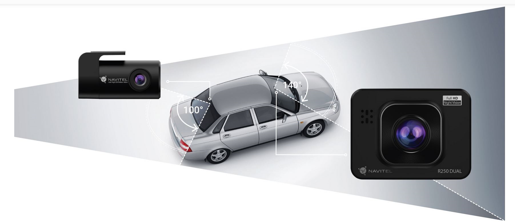 Kamera Navitel R250 DUAL Kamera Tyl 64GB Ports MicroUSB