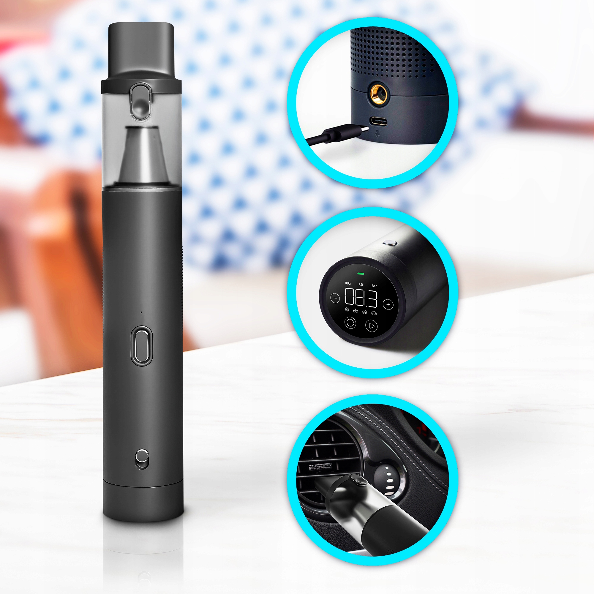 Kompresor Pompka + Odkurzacz 2w1 Extralink Marka Extralink