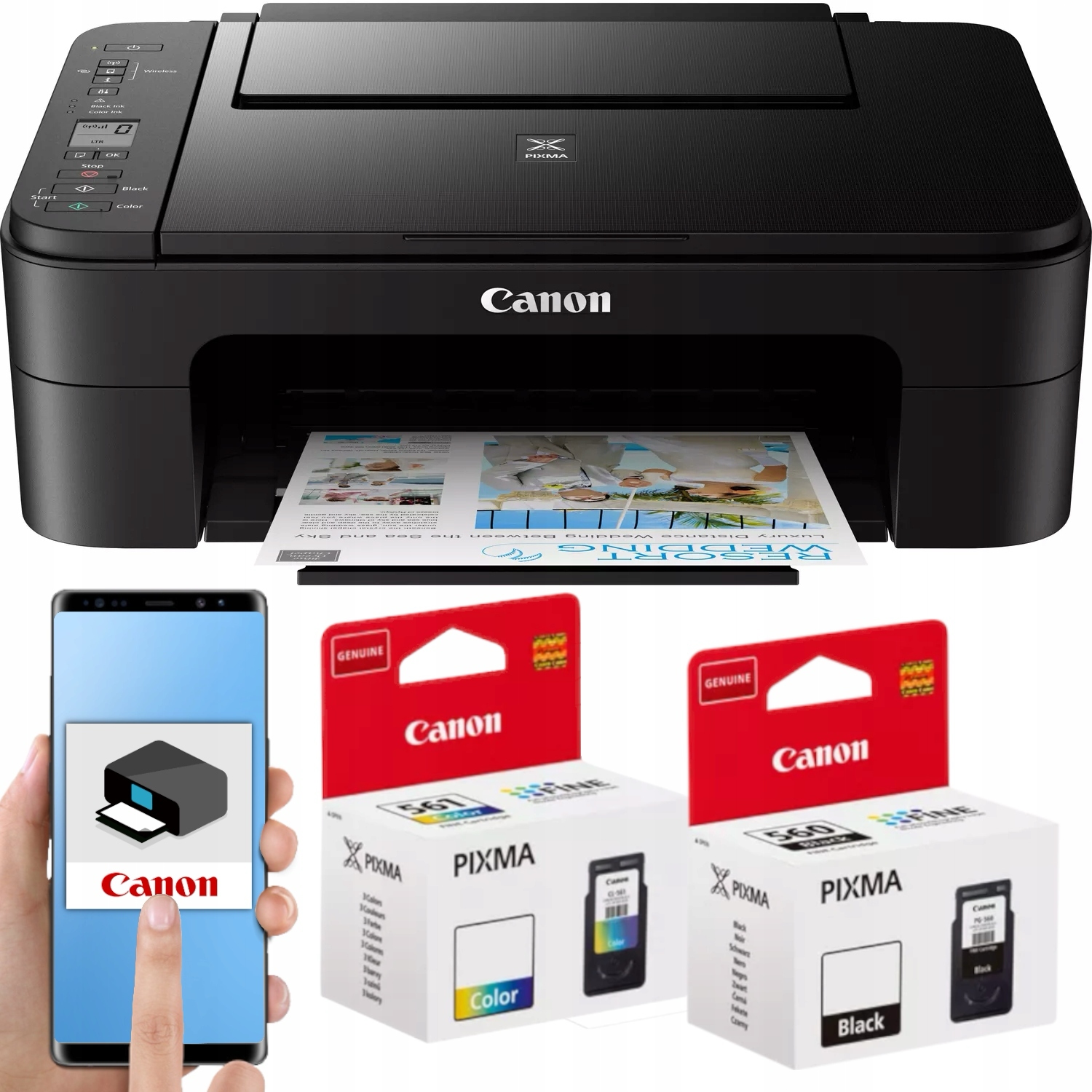 Drukarka atramentowa 3w1 Canon Pixma Druk Skan Wifi Urządzenie 3W1 Tusze