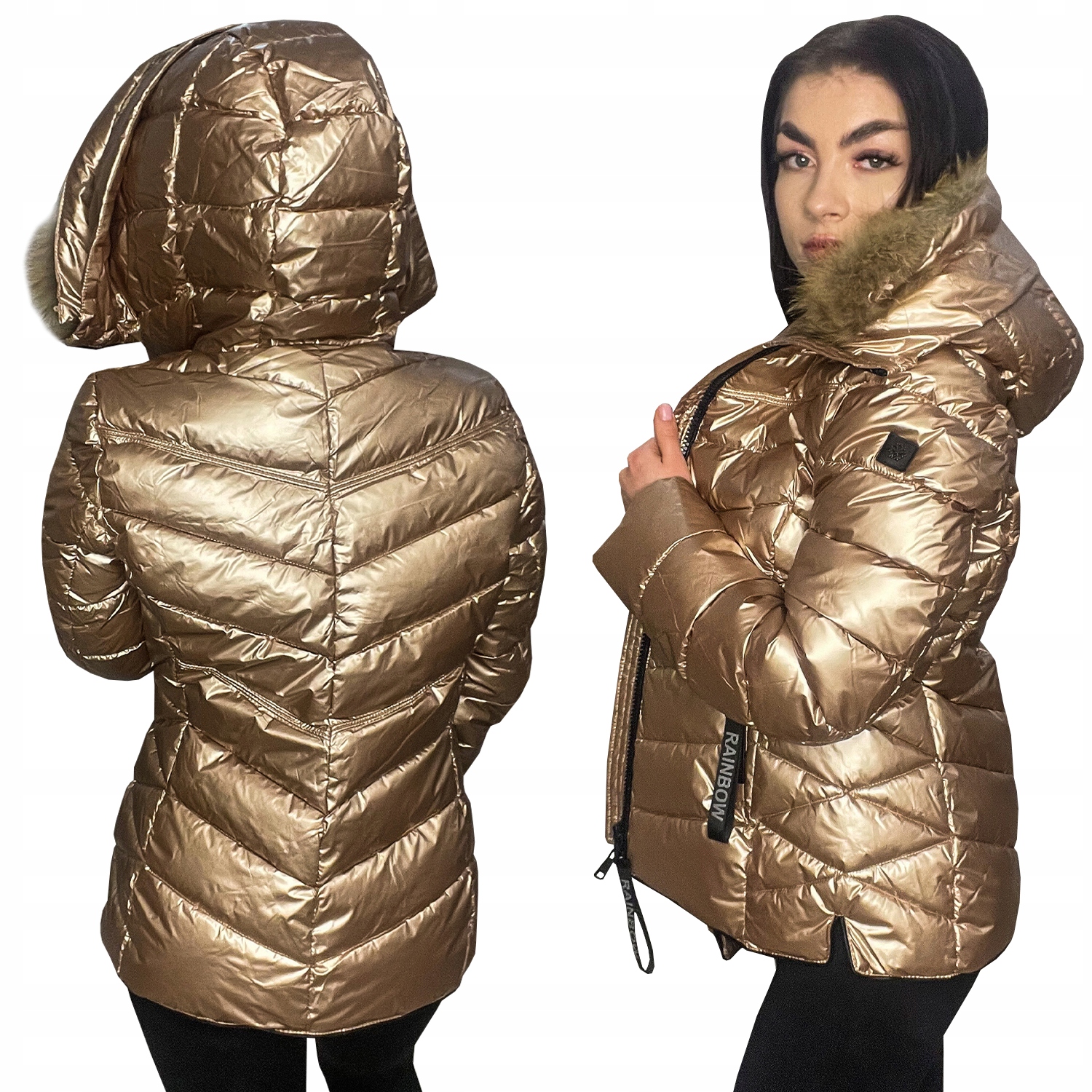 Přechodná Zimní Bunda S Kapucí A Odnímatelným Kožíškem