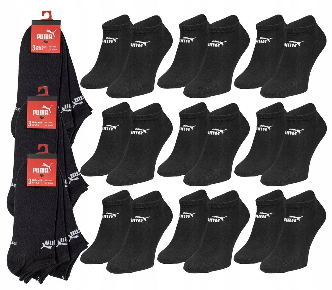 Puma Skarpety Stopki 9 Par Czarne 35-38