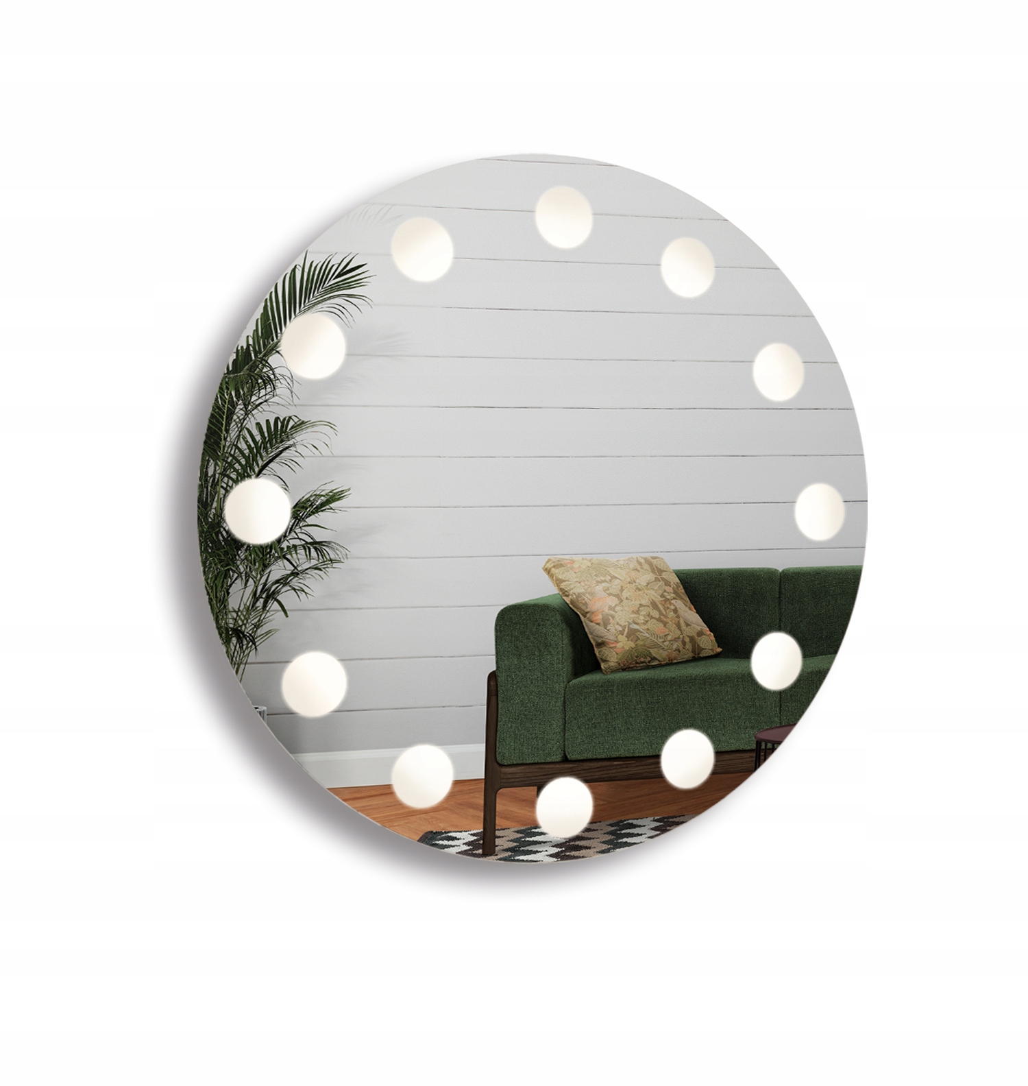 Zrcadlo kulaté pro toaletní stolek Hollywood pískované s Led podsvícením FI120