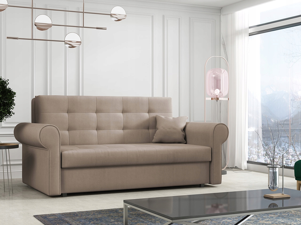 

Sofa rozkładana Kanapa 3 osobowa Viva Silver III
