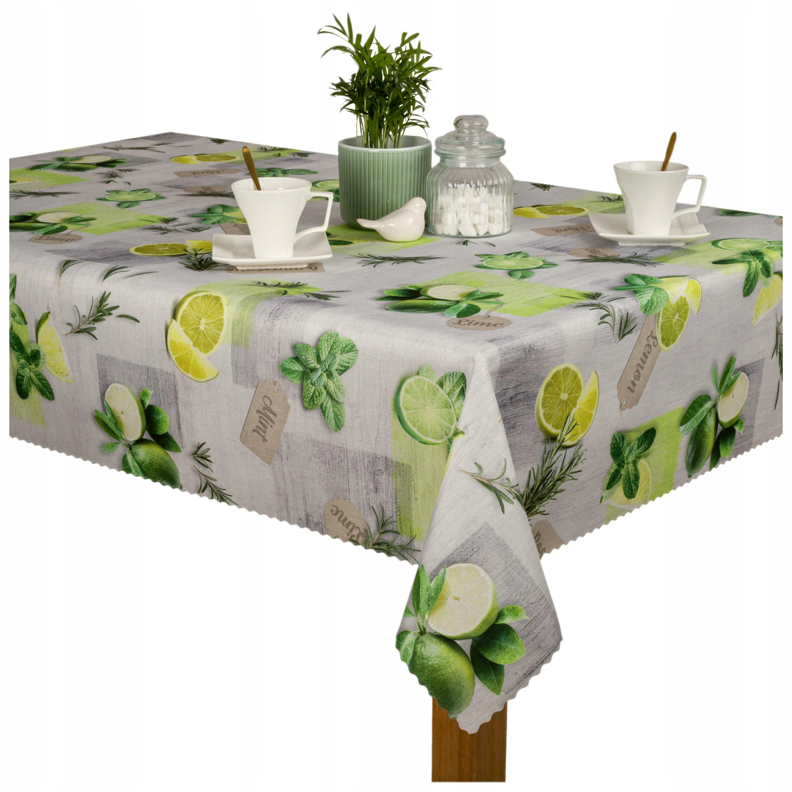 Skvrnitý ubrus Minos U3 Citrony Máta 140 x 440 cm