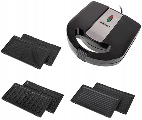 MS3045 1000W wymienne płyty opiekacz gofry grill
