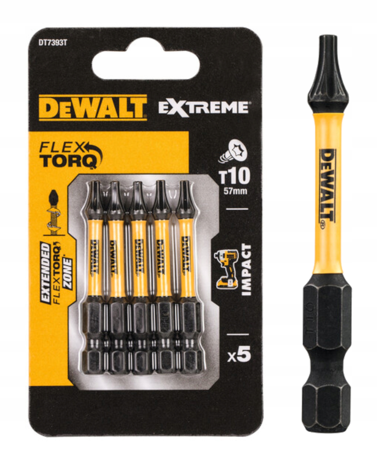 

Zestaw bitów udarowych Torx T10x57mm 5szt. DeWALT