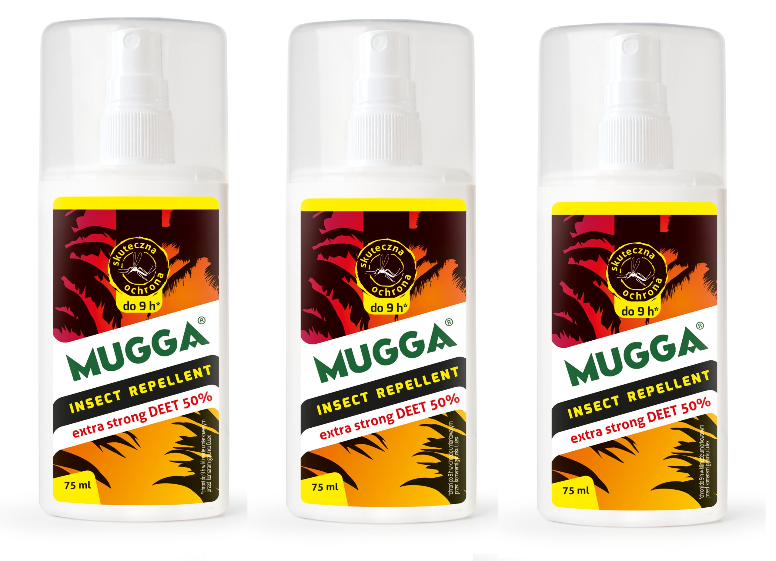 

Zestaw Mugga dorosłych Spray 3 op. 50% Deet 75 ml