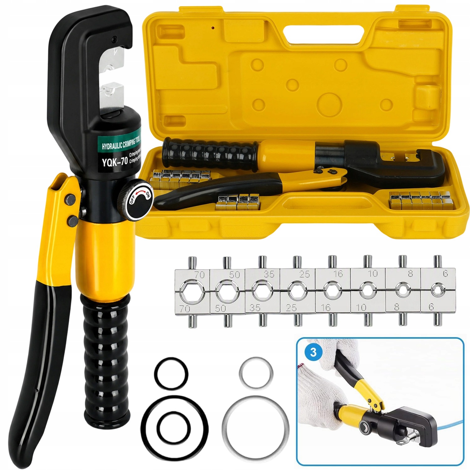 Lisovací Kleště Na Kabely, Šestihranné, Hydraulické, 14T, 31 CM