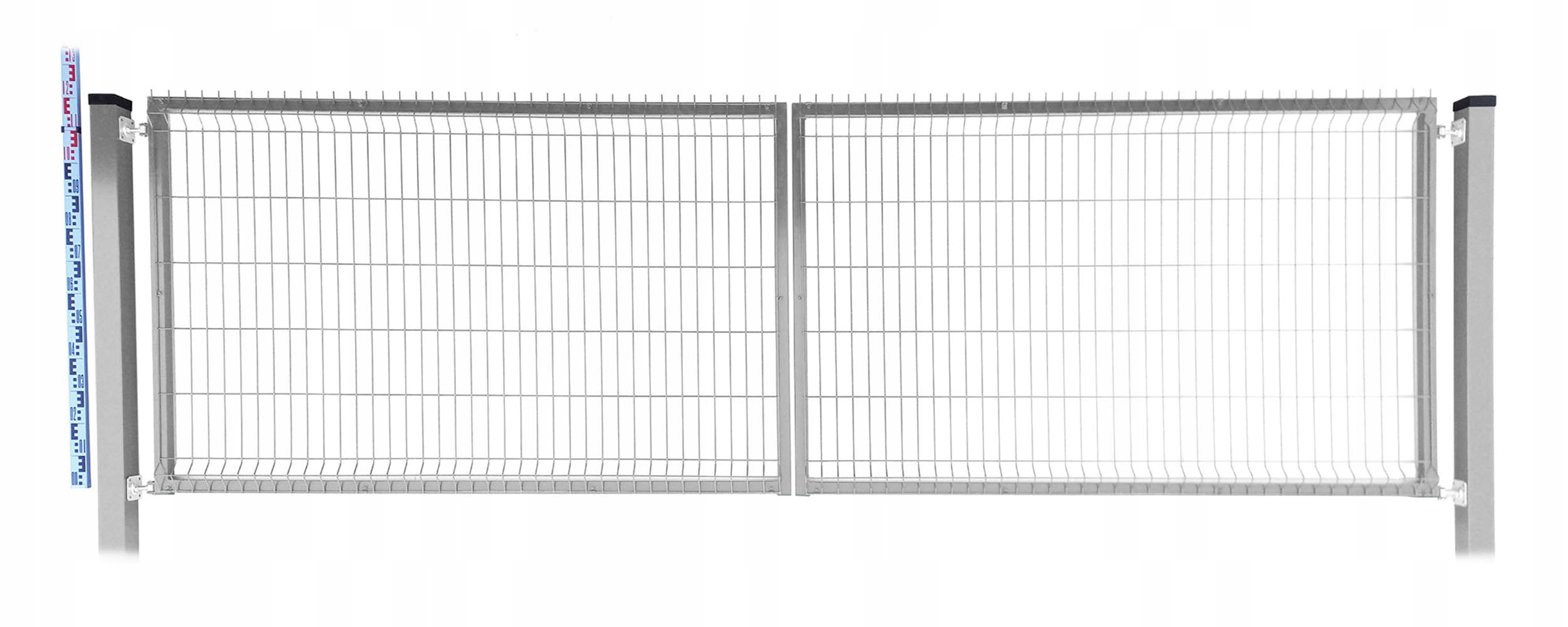 Panelová Brána 120 cm pozink dva Sloupky pozinkovaná dvoukřídlá 123 cm