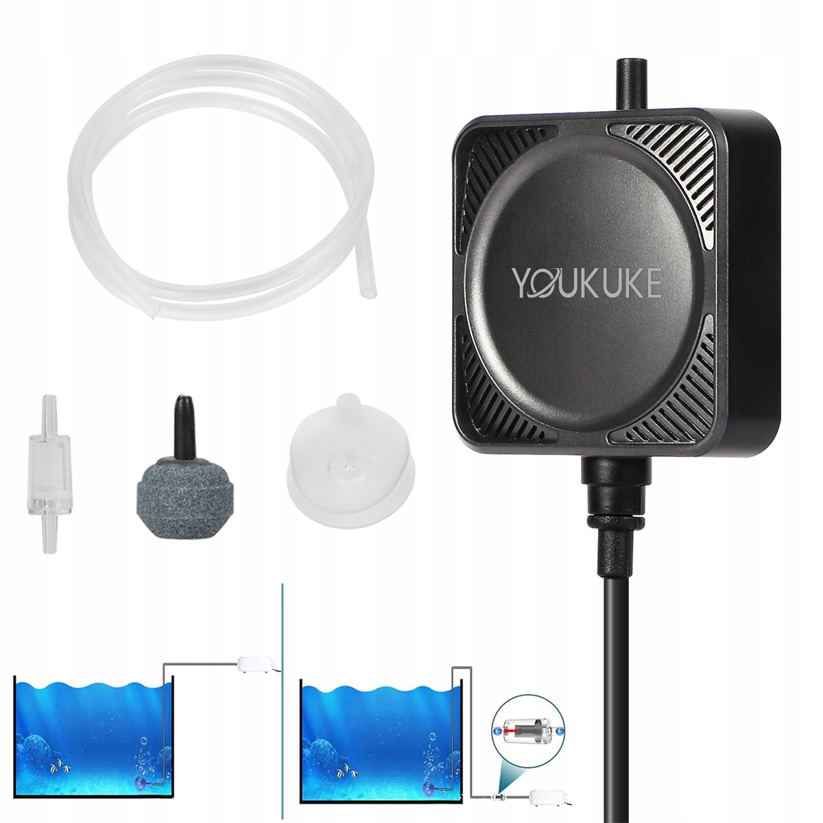 Levně 450 ml/Min Vzduchová Pumpa Do Akvária s zpětným ventilem pro průtok vody