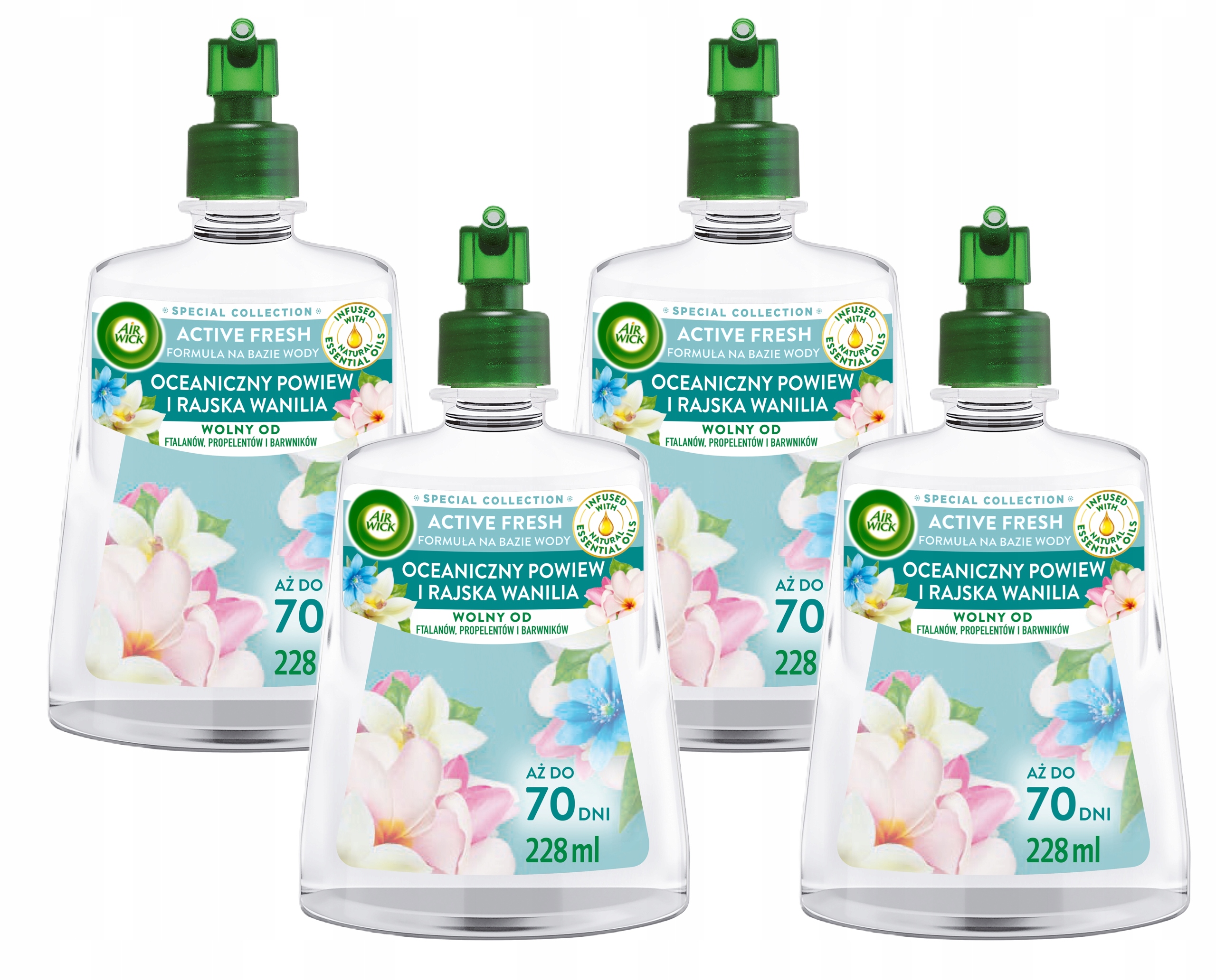 Air Wick Active Fresh Spring Breeze & Island Vanilla 4x228 ml Wkład