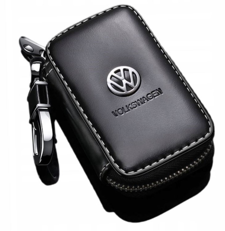 Vw Volkswagen Etui Pokrowiec Skórzany Na Kluczyk Czarny