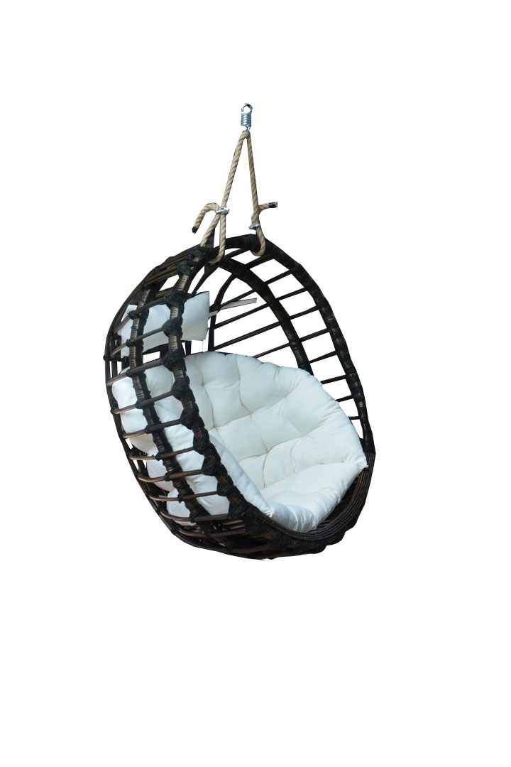 Huśtawka wiklinowa FOTEL WISZĄCY OWAL + poduszka