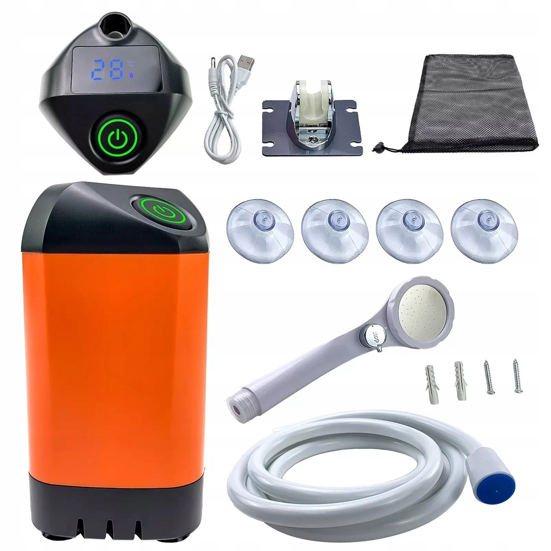 Přenosná Sprchová Pumpa S Měděným Motorem 4800MAH Oranžová