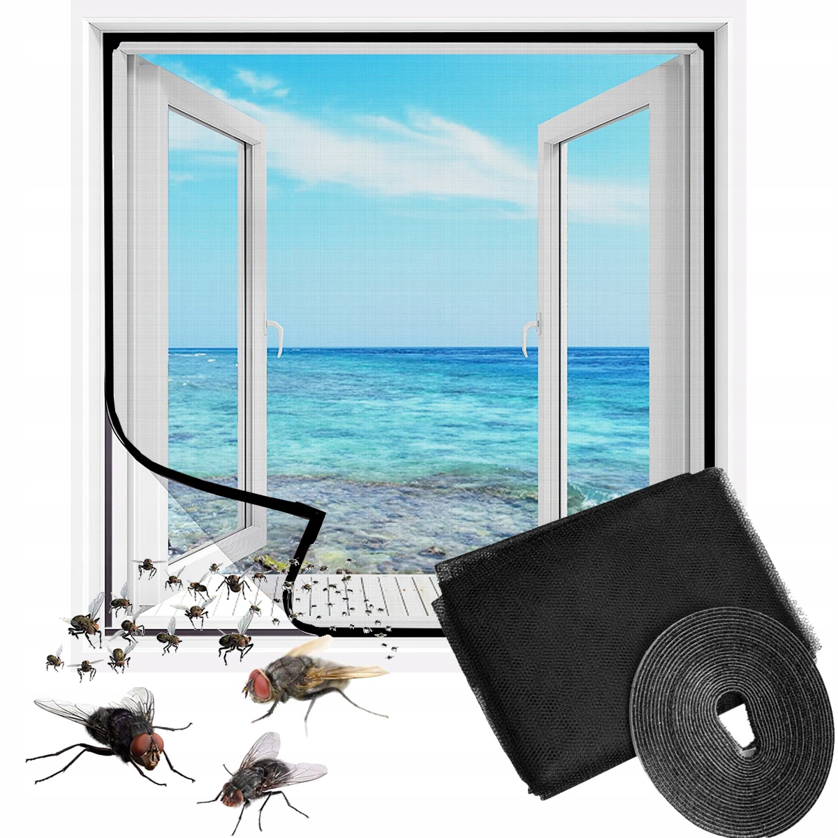 

Moskitiera Siatka Okno Owady Komary 130x150 +rzep