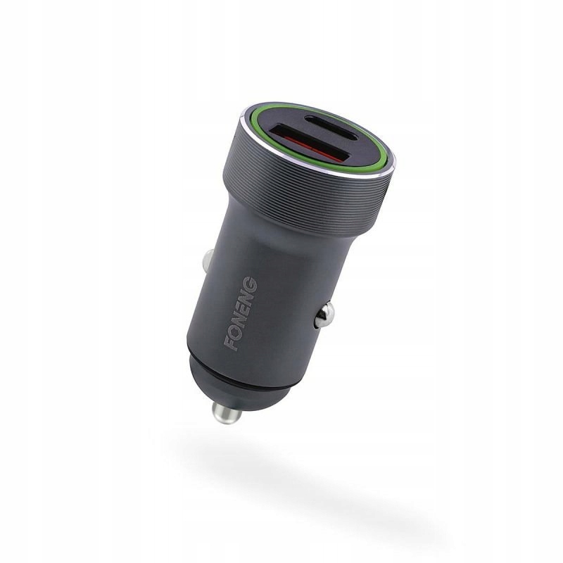 Ładowarka samochodowa Foneng C16 1xUSB 1xType C 18W Pd, Qc 3.0 szary