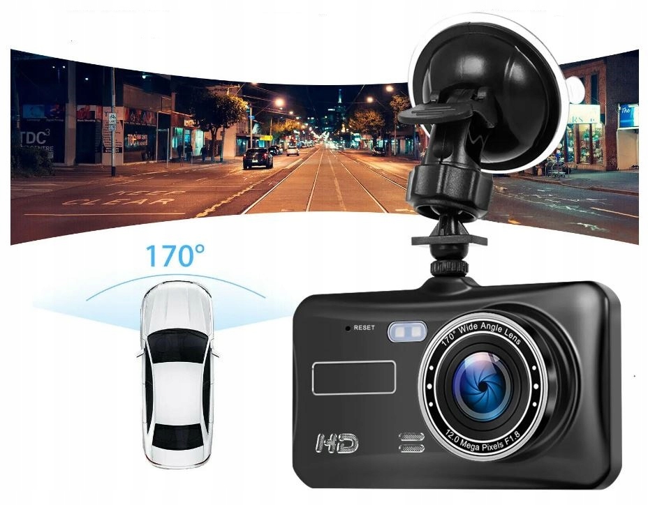 WIDEOREJESTRATOR JAZDY DOTYKOWY PRZÓD TYŁ Menu PL Marka Abrams