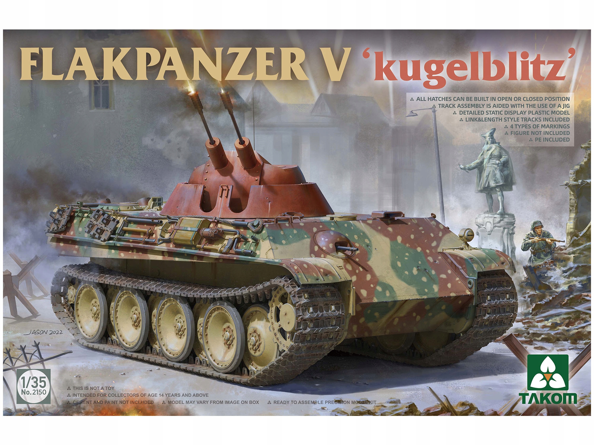 Dělo Flakpanzer V kugelblitz model 2150 Takom