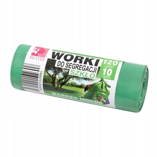 

Worki do segregacji Szkło 120L 10 szt. Zielone