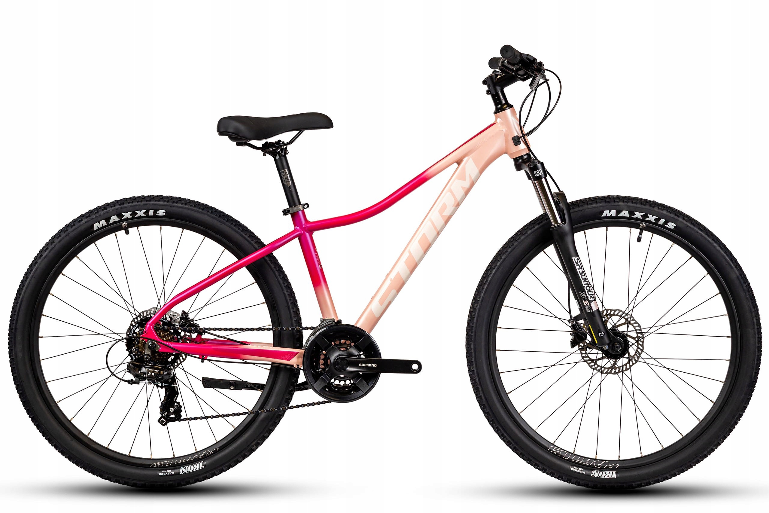 Rower 27,5 Storm Mtb Shark 2.0 D TX300 3X7 2HD 13 Pudrowy Róż-róż Mat