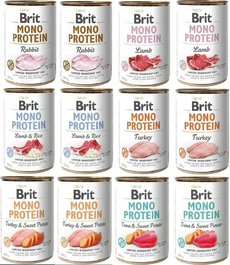 Mokra karma dla psa Brit Mono Protein mix smaków 12x400g- zestaw 3