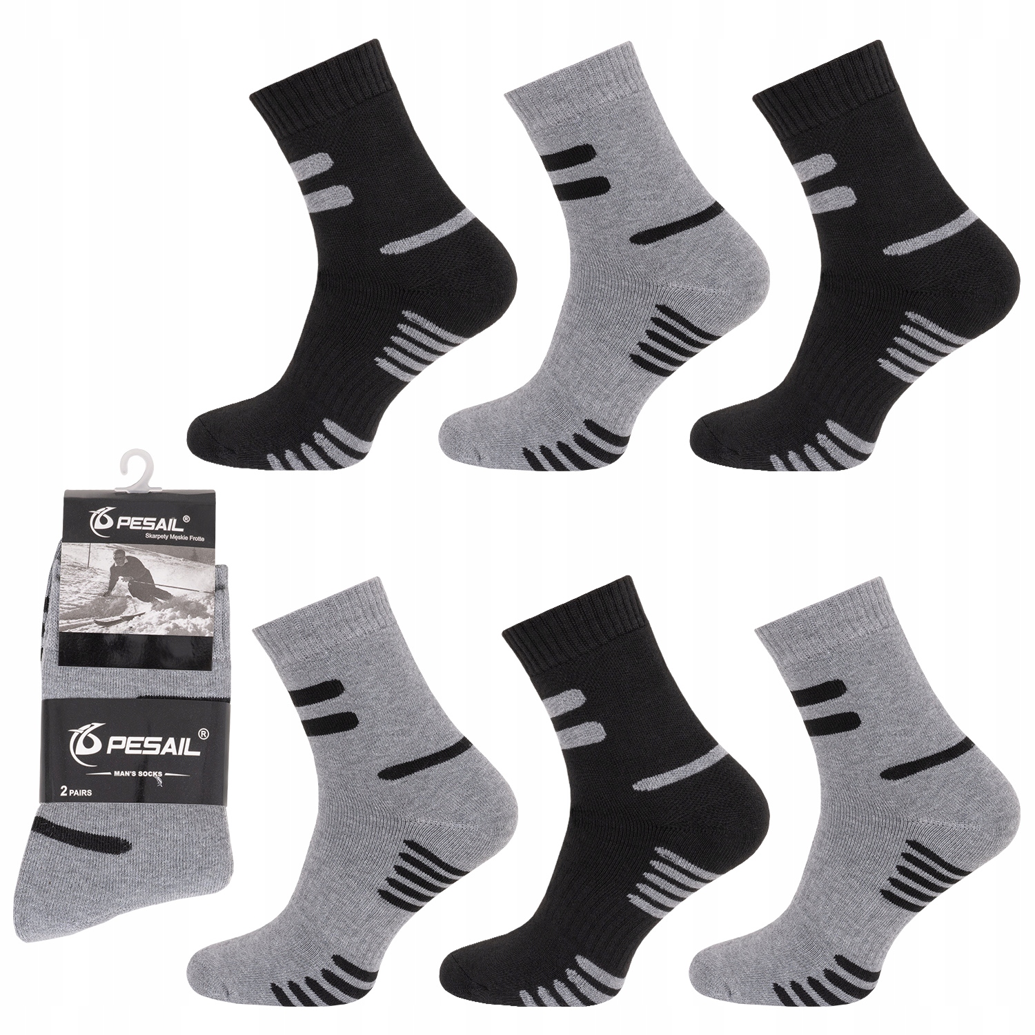 

6x Skarpety Grube Ciepłe Termo Bawełniane 40-44