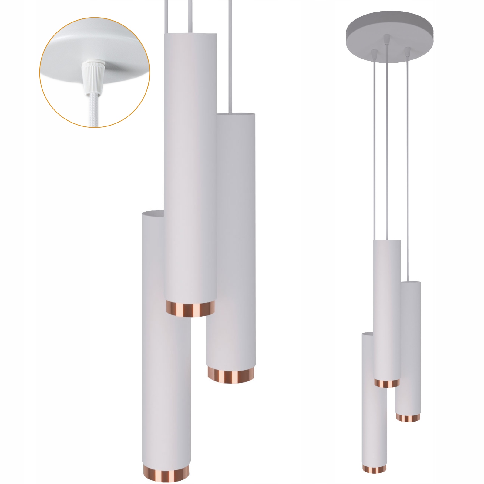 Závesná stropná lampa Svietidlo Idun Reflektor Zwis Spot 3xGU10 Led trubica