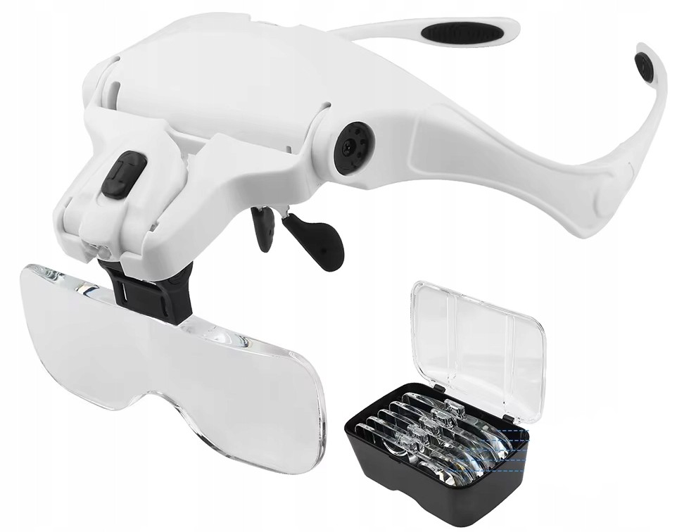 Zvětšovací brýle s Led podsvícením a vyměnitelné čočky, sada