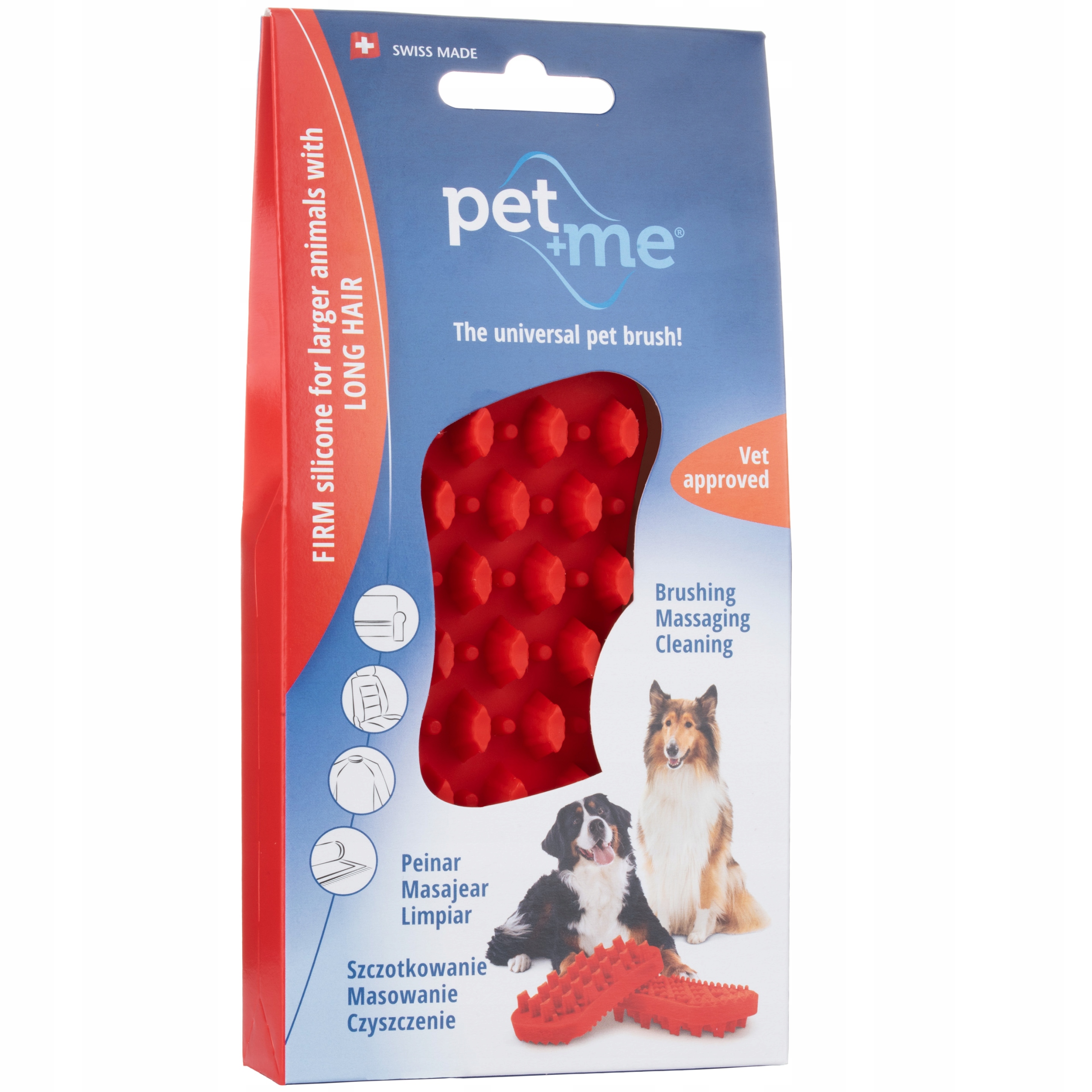 

Szczotka do sierści dla psa Pet+Me Silicone Red
