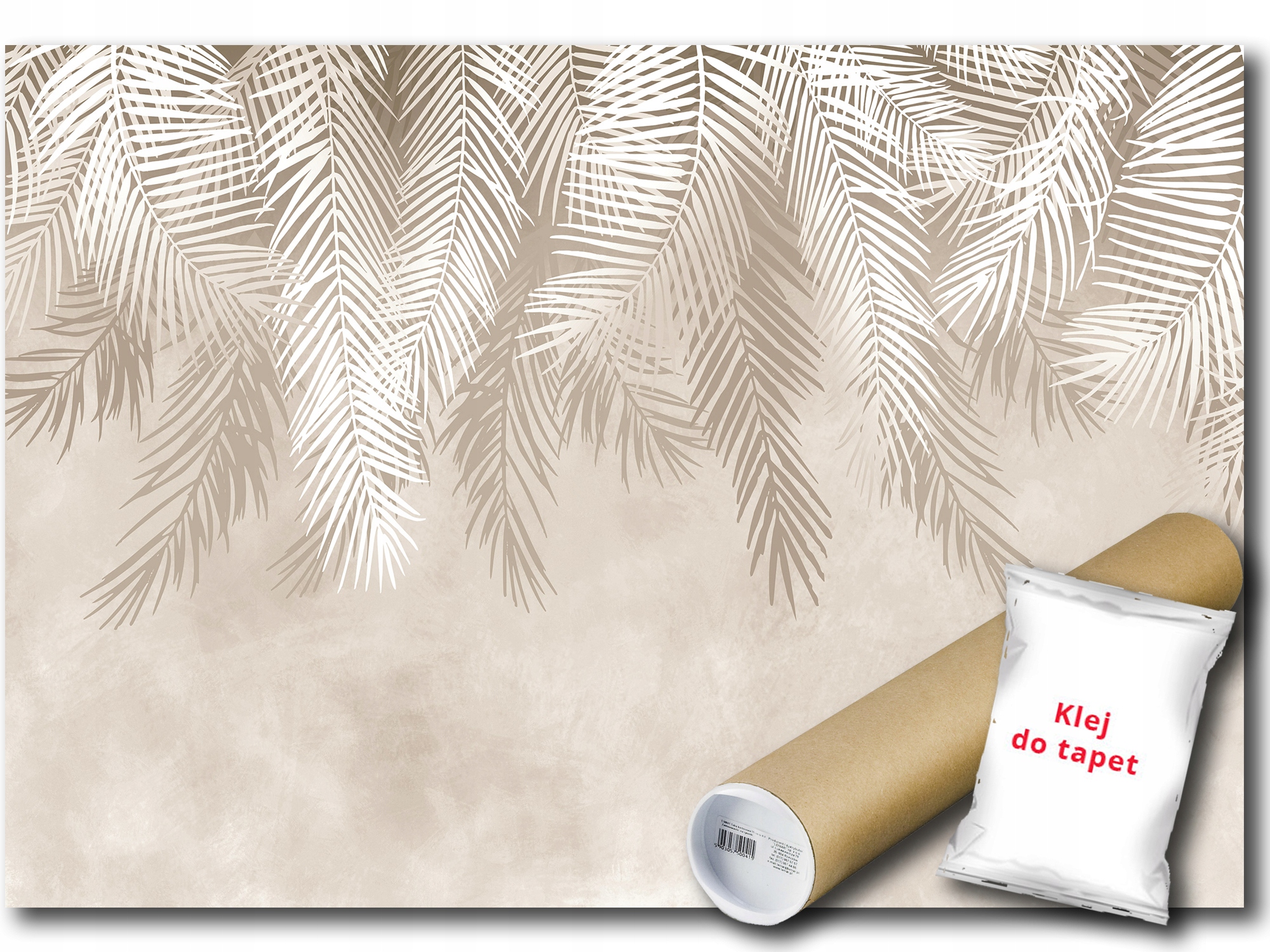 Fototapeta Vinylová Abstrakcia Grafika Palmové Listy Béžová 208x146