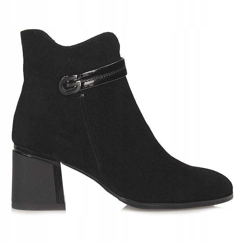 Elegantní dámské dámské kotníkové boty na podpatku S.Barski CR52-650 Černé
