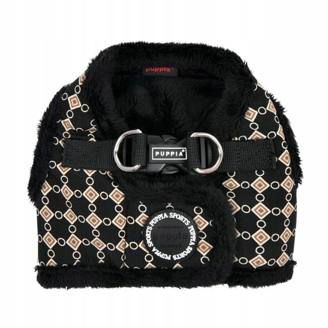 Zimní postroj Puppia Jace černý XL, vesta pro psa