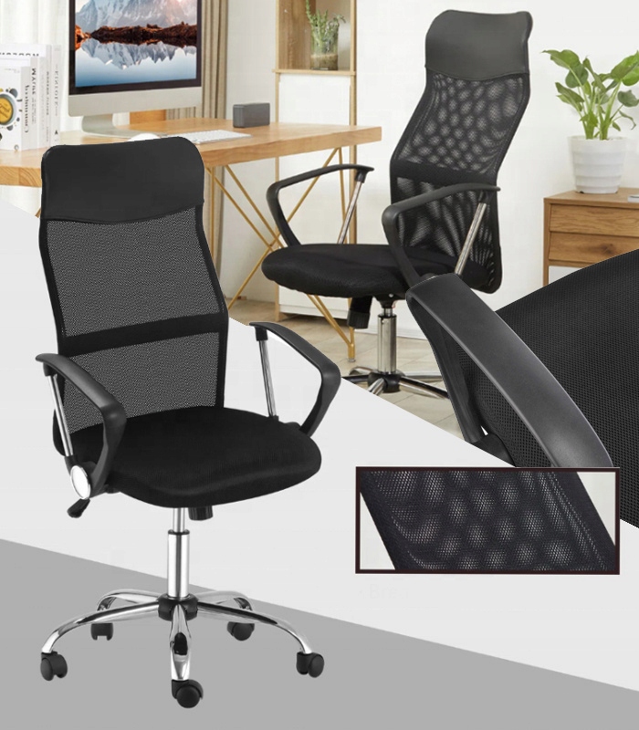 Kancelářské Křeslo Otočná Židle Nastavitelná, Prodyšná, Ergonomická Síťovina Me