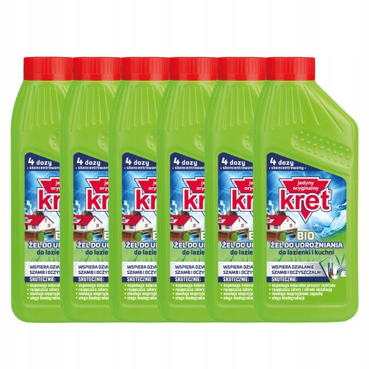 

Kret Bio Żel do Udrażniania Rur Kuchnia 500g x6
