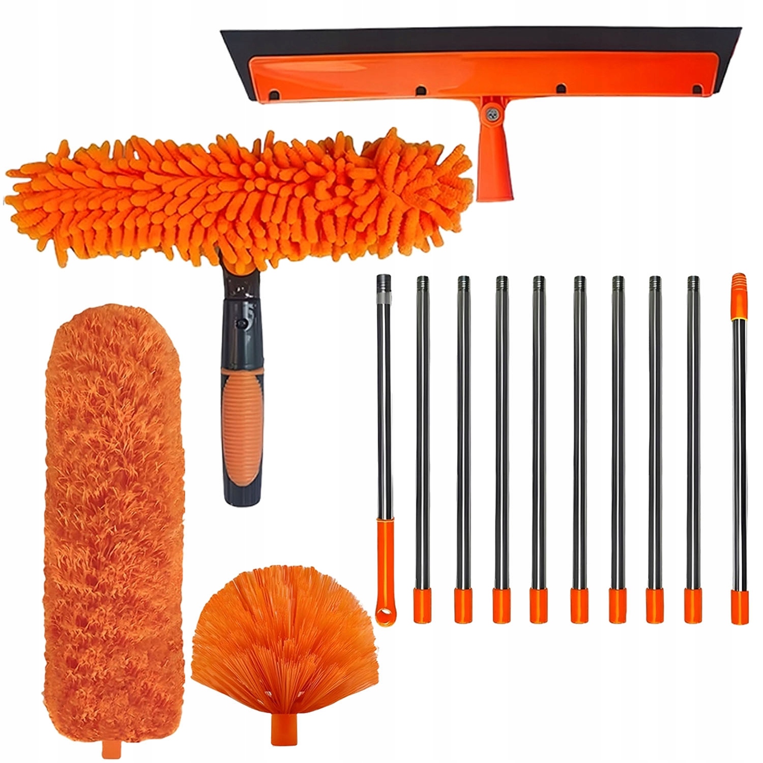 Levně Teleskopická kartáčová metla na prach dlouhá 430 cm 4 vyměnitelné nástavce XXL