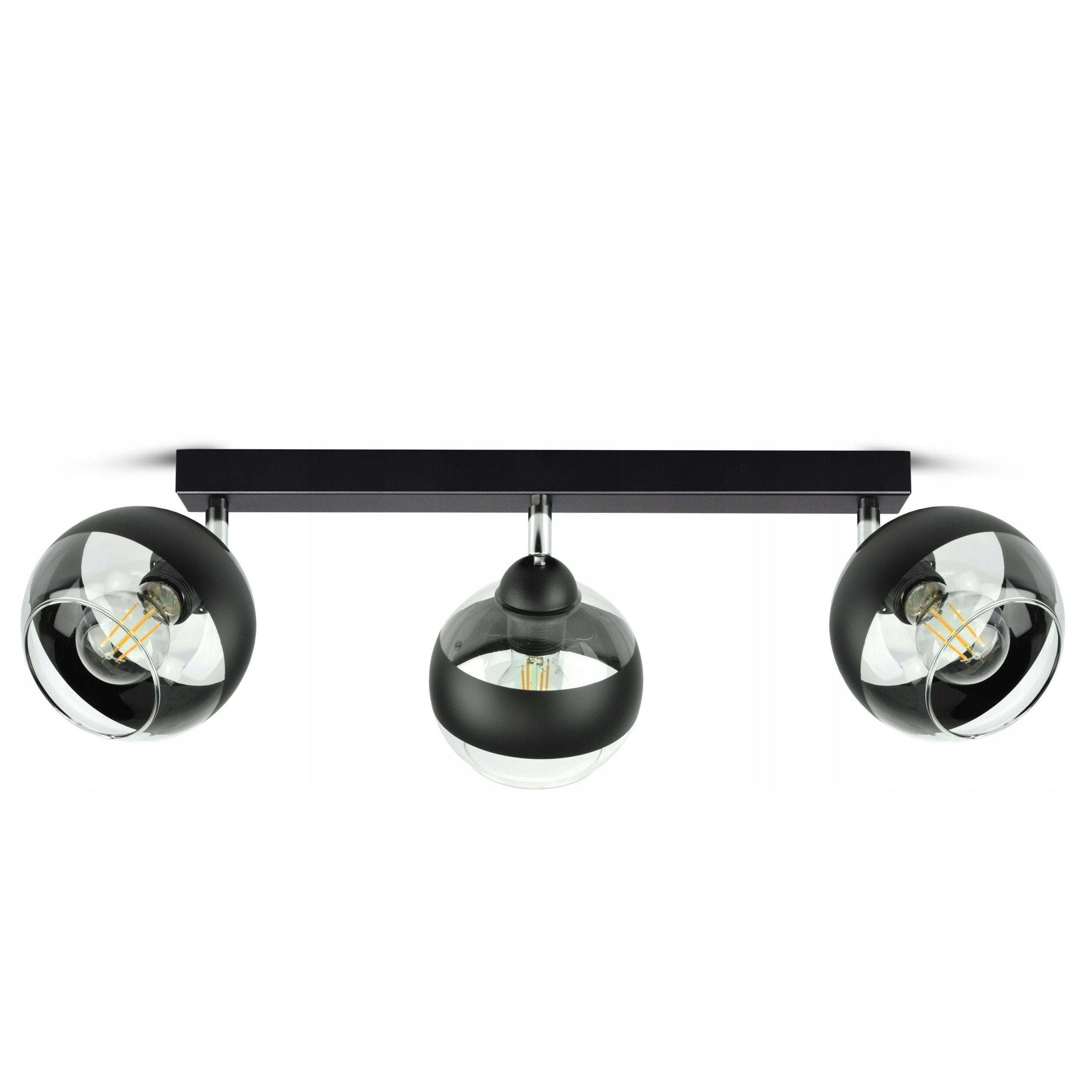 Závěsná stropní lampa Lustr Černá Skleněné Koule Black Belt BG3 Led E27