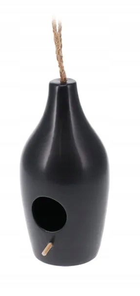 Ceramiczny domek dla ptaków Modern, czarny