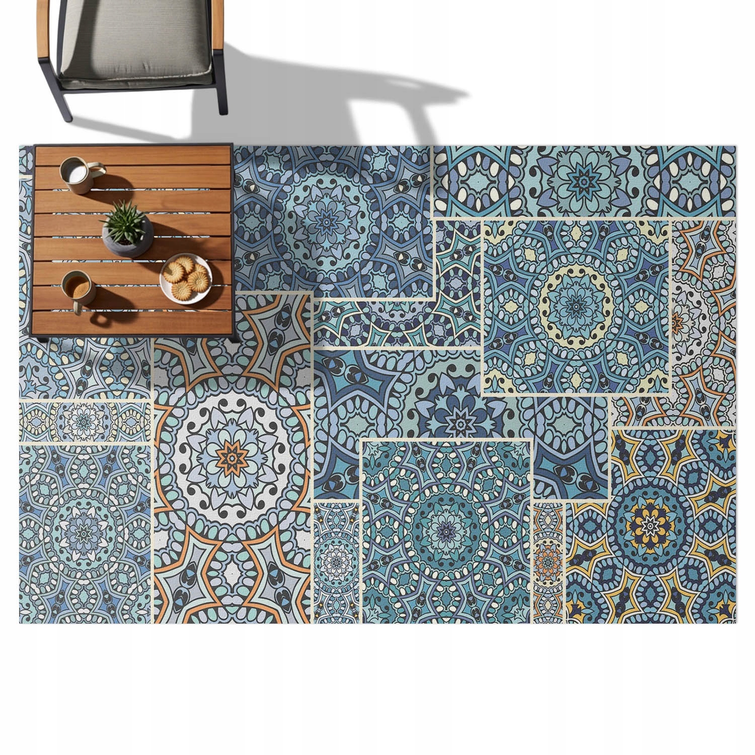 Koberec koberec odolný vůči atmosférickým podmínkám Mandala patchwork 150x225